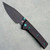 Chaves Knives Blue Label Scapegoat 229 Black Knurled Aluminum Handles Black PVD 154CM Blade Green Hardware