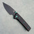Chaves Knives Blue Label Scapegoat Street Black Knurled Aluminum Handles Black PVD 154CM Blade Green Hardware