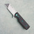 Chaves Knives Blue Label CHUB Flipper Handy Utility Blade Black Knurled Aluminum Stonewash Blade Carrier Green Hardware
