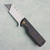 Chaves Knives Blue Label CHUB Flipper Handy Utility Blade Black Knurled Aluminum Stonewash Blade Carrier Bronze Hardware