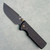 Chaves Knives Blue Label N.T.A.K. Liner Lock SE Drop Point Black Knurled Aluminum Handle Black PVD 154CM Blade Bronze Hardware