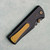 Chaves Knives Blue Label N.T.A.K. Liner Lock Black Knurled Aluminum Handle Black PVD 154CM Tanto Blade Bronze Hardware