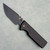 Chaves Knives Blue Label N.T.A.K. Liner Lock Black Knurled Aluminum Handle Black PVD 154CM Tanto Blade Bronze Hardware