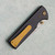 Chaves Knives Blue Label N.T.A.K. Liner Lock Black Knurled Aluminum Handle Stonewash 154CM Tanto Blade Bronze Hardware