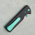 Chaves Knives Blue Label N.T.A.K. Liner Lock Black Knurled Aluminum Handle Stonewash 154CM Tanto Blade Green Hardware