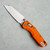 Microtech MSI Mini RAM-LOK Fluted Orange Aluminum Handle Stonewash Standard 210M-10FLOR