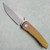 Sharknivco Custom Waka V4.9 Frame Lock Stonewash Pink/Bronze Honeycomb Milled Titanium Handle RWL34 Polished Stonewash Blade