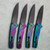 Pro-Tech Malibu Button Lock Flipper Wharncliffe Northern Lights Anodized Handle DLC Blade American Edge Exclusive AE.MALIBU.3