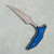 Microtech Marfione Select Bastinelli Bee Fixed Blade Antique Blue Titanium Handle Apocalyptic Standard Blade Blue Hardware 218-10APMS3
