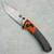 Benchmade Mini Crooked River Axis Lock Black Canvas Micarta Handles w/ Burnt Copper Aluminum Bolsters Gersh Blades Copper Damascus Blade 15085BK-04 (Consignment)