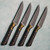 Microtech Steak Knife Set Carbon Fiber Handle w/ Bronze Titanium Bolster DLC Standard 3600B-1SETDLCCFS