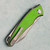 G&G Hawk Talon Auto Brightwashed Titanium Handle w/ Spring Green Glass Inlays Brightwashed Blade
