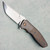Kirby Lambert Custom Korudo Folder Marbled Carbon Fiber Handle w/  Zirc Bolsters Hand Rubbed Satin Blade