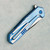 NCC Knives Ragnarok V3 Frame Lock Flipper Cracked Ice Blue w/ Satin Flats Solar Flare Titanium Handles Milled Acidwash w/ Satin Flats Blade