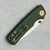 Vosteed Porcupine Top Liner Lock Green Micarta Handle Stonewash Blade A2611