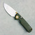 Vosteed Porcupine Top Liner Lock Green Micarta Handle Stonewash Blade A2611