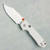 Vosteed Raccoon 2.0 Top Liner Lock White G10 Handle Satin Bowie Blade A2912