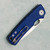 Vosteed Porcupine Top Liner Lock Blue Micarta Handle Satin Blade A2605