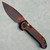 Microtech LUDT S/E Gen III Smooth Handle Topographic Black/Orange Camo Standard Signature Series 1135S-1TPBKORCS