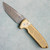 Pro-Tech Les George Rockeye Auto 2024 Custom Textured AlBronze Handle Chad Nichols Damascus Blade Ti Clip and Pearl Button (Pre-owned)