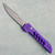 Dalton Super Slim Lite Auto Purple Handle Bead Blast Blade