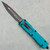 Microtech Dirac Delta D/E Cyan Full Serrated 227-3CN