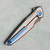 Spartan Blades Pandia Flipper Titanium Handle Damascus Blade Blue Accents SF16DMBL