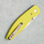 Three Rivers Manufacturing TRM Atom Liner Lock 3D Sunburst Sunshine Yellow G10 Scales Stonewashed MagnaCut Blade