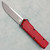 Chaves Knives Dissident OTF Red Flat Battleworn Aluminum Handles Two-Tone Stonewash Drop Point Blade