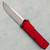Chaves Knives Dissident OTF Red Flat Blasted Aluminum Handles Two-Tone Stonewash Drop Point Blade