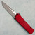Chaves Knives Dissident OTF Red Flat Blasted Aluminum Handles Two-Tone Stonewash Tanto Blade