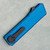 Chaves Knives Dissident OTF Blue Crosshatch Battleworn Aluminum Handles Two-Tone Stonewash Tanto Blade