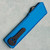 Chaves Knives Dissident OTF Blue Crosshatch Battleworn Aluminum Handles Two-Tone Stonewash Drop Point Blade