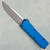 Chaves Knives Dissident OTF Blue Crosshatch Battleworn Aluminum Handles Two-Tone Stonewash Drop Point Blade