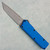 Chaves Knives Dissident OTF Blue Crosshatch Battleworn Aluminum Handles Stonewash Tanto Blade