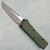 Chaves Knives Dissident OTF OD Green Crosshatch Petrified Aluminum Handles Two-Tone Stonewash Tanto Blade