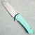 MachineWise Mojave Frame Lock Flipper Aqua Titanium Stars Texture Handle Stonewashed S90V Blade