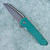 MachineWise Mojave Frame Lock Flipper Aqua Titanium Stars Texture Handle Stonewashed S90V Blade