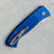 Pro-Tech Brend Classic Auto Diamond Textured Blue Handle Stonewash MagnaCut Blade WB1105-BLUE