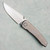 Sharknivco Custom Waka V4.9 Frame Lock Zirblast Titanium Handle RWL34 Hand Rubbed Blade
