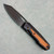 Divo Urban EDC Saloon Liner Lock Blackwashed Titanium Seigaiha Handle w/ Copper Inlays Blackwash S90V Blade (Pre-owned)