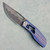 Prince Customs Protean Frame Lock Putter Skelly Blue/Satin Titanium Handle Vegas Forge Ladder San Mai Damascus Drop Point Blade