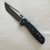 NCC Knives Ragnarok Hawk 7 Hawk Lock Blue Titanium Handles w/ Carbon Fiber Overlays Acidwash w/ Satin Flats Harpoon Tanto Blade