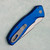 Pro-Tech Spartan Blades Pallas Auto Blue Handle Stonewash MagnaCut Blade SB1101-BLUE Clip Side