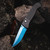 Pro-Tech Brend Classic Auto Diamond Textured Black Handle Sapphire Blue PVD MagnaCut Blade WB1106-SB