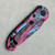 Microtech LUDT T/E Gen III Smooth Handle Black/Pink Light Blue Splatter Standard Signature Series 1136S-1BKPKLBSPLS Clip Side