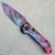 Microtech LUDT T/E Gen III Smooth Handle Black/Pink Light Blue Splatter Standard Signature Series 1136S-1BKPKLBSPLS