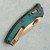 Microtech Marfione Select Amphibian Mini RAM-LOK S/E Antique Green Fluted Titanium Bronze Standard Bronze Titanium Accent 137MRL-13FLMS1 Clip Side