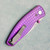 Three Rivers Manufacturing TRM Neutron 2 Liner Lock Purple Frag Titanium Flat Handles Stonewashed 20CV Blade AE CUSTOM SHOP Clip Side