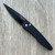 Pro-Tech Newport Solid Black Handle DLC Blade Abalone Button BSW26.NEWPORT.1